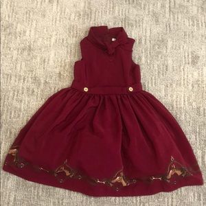 Janie and Jack burgundy equestrian dress